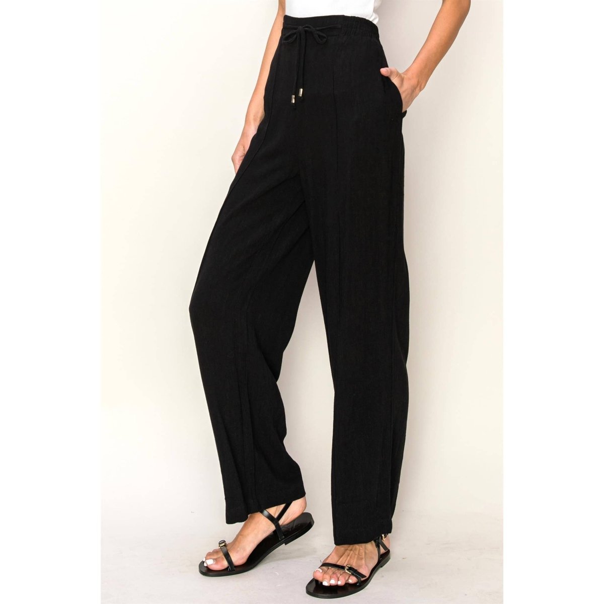 After Work Linen Blend Pintuck Pants - Minnie's Treasure Boutique