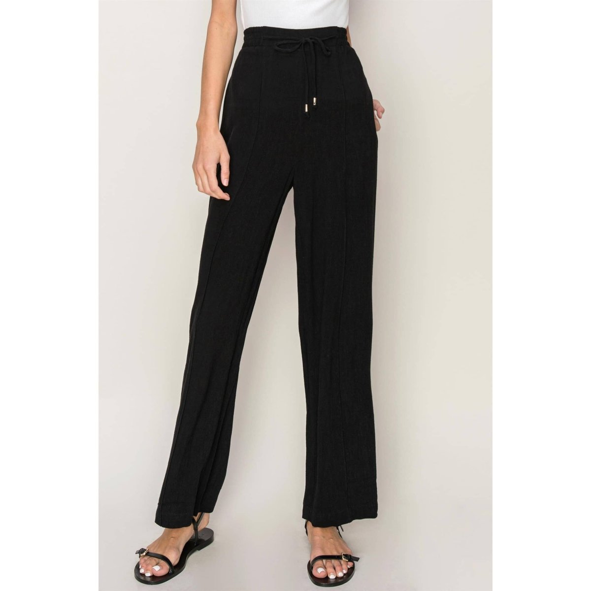 After Work Linen Blend Pintuck Pants - Minnie's Treasure Boutique