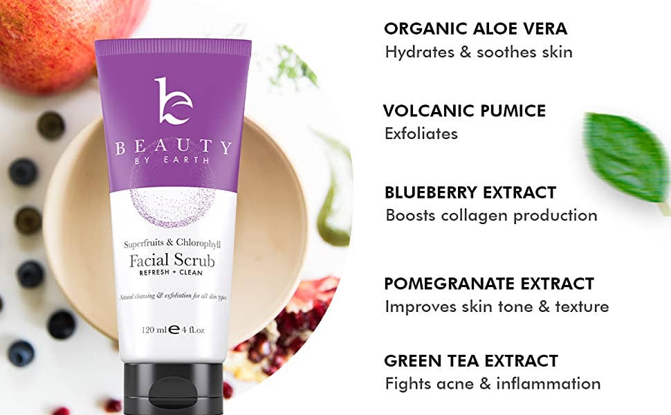 Beauty By Earth Exfoliating Face Scrub & Wash (2 in 1)