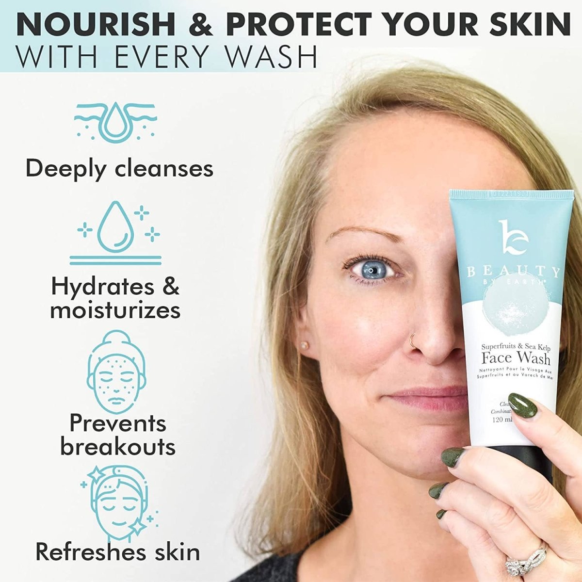 Beauty By Earth Face Wash with Superfruit and Sea Kelp 4oz