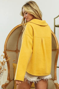 BiBi Flap Pockets Fleece Collared Sweatshirt