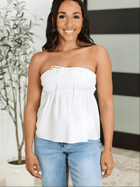 CHARLOTTE BOW FRONT BABYDOLL TUBE TOP