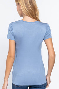 Crew Neck Cotton Spandex Jersey Top - Minnie's Treasure Boutique