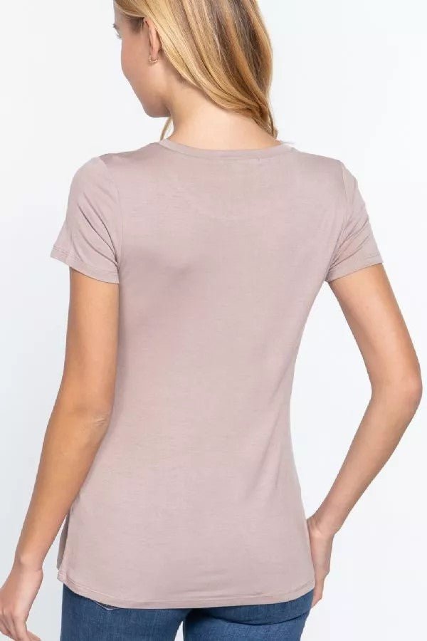 Crew Neck Cotton Spandex Jersey Top - Minnie's Treasure Boutique