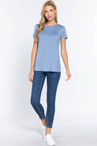 Crew Neck Cotton Spandex Jersey Top - Minnie's Treasure Boutique