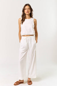 Diamond Cut Linen Crop Top