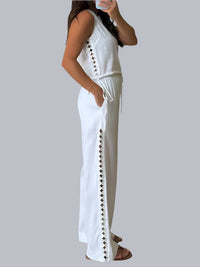 Diamond Cut Linen Crop Top