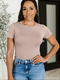 Eliza Cotton Jersey Tee In Mauve