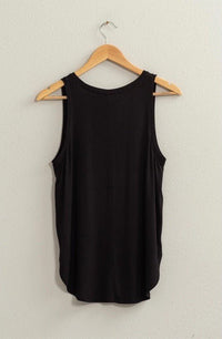 Simpler Times V - Neck Tank in Black