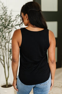 Simpler Times V - Neck Tank in Black