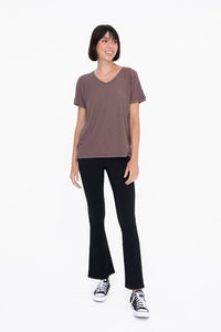 Venice V - Neck Tee In Deep Taupe - Minnie's Treasure Boutique