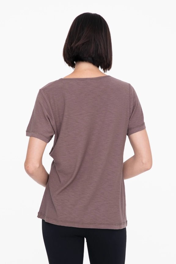 Venice V - Neck Tee In Deep Taupe - Minnie's Treasure Boutique