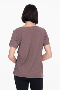 Venice V - Neck Tee In Deep Taupe - Minnie's Treasure Boutique