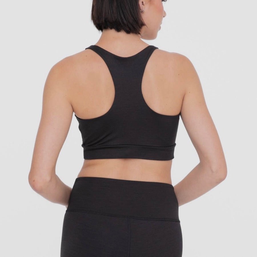 Melange Racerback Sports Bra With Curved Front Seam - Minnie's Treasure Boutique