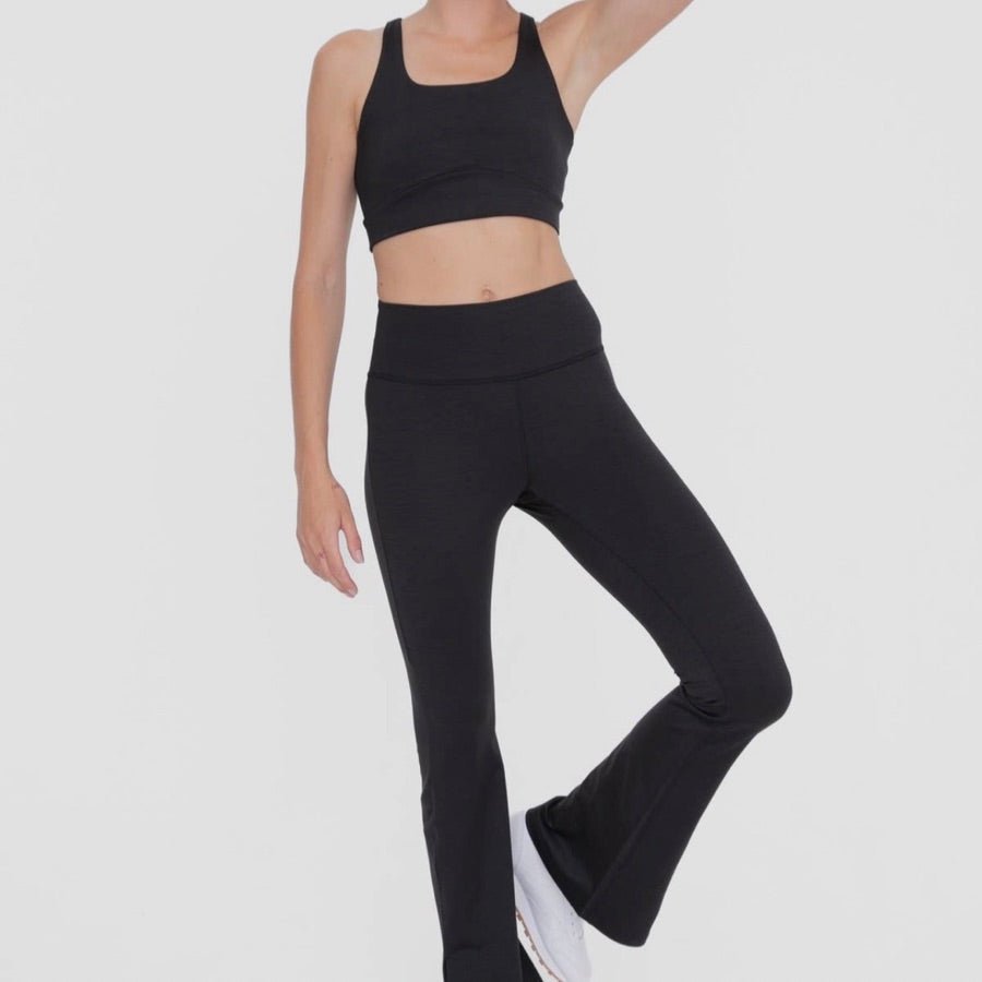 Melange Racerback Sports Bra With Curved Front Seam - Minnie's Treasure Boutique