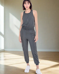 Mono B Half Zip Active Jumpsuit - Minnie's Treasure Boutique