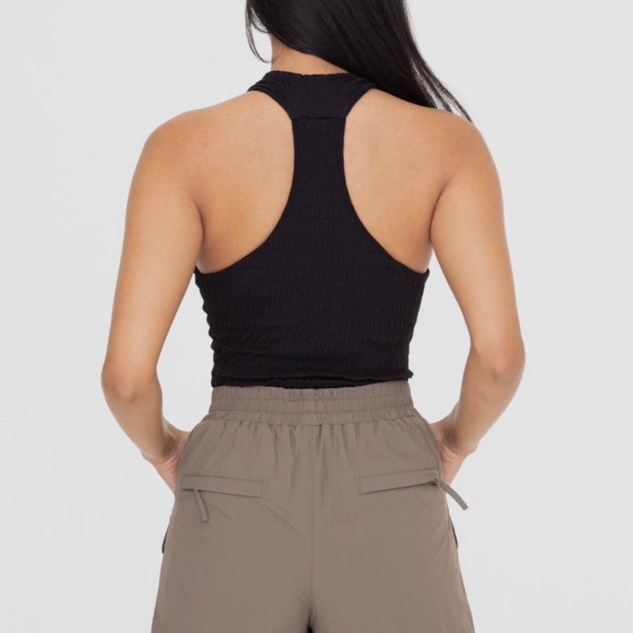 Slimming Halter Crop Top In Black - Minnie's Treasure Boutique