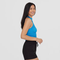 Turquoise Slimming Halter Crop Top - Minnie's Treasure Boutique