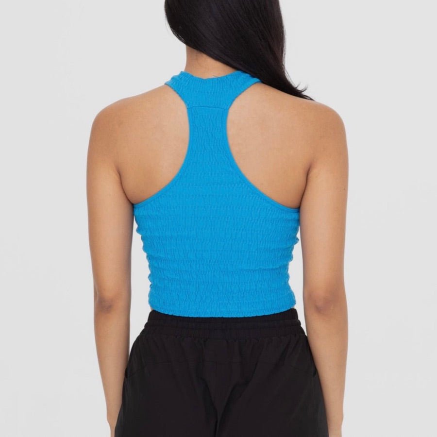 Turquoise Slimming Halter Crop Top - Minnie's Treasure Boutique