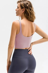 Work Out Cropped Scoop Neck Active Top
