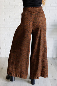 High Rise Wide Leg Pants in Brown