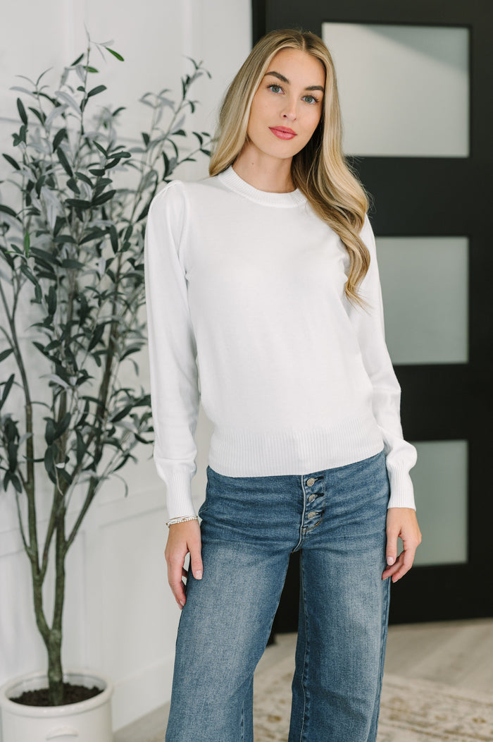 Necessary Long Sleeve Top in White