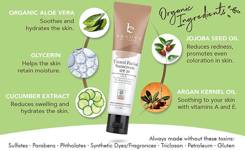 Beauty By Earth Tinted Mineral Facial Lotion SPF 20, Light Beige