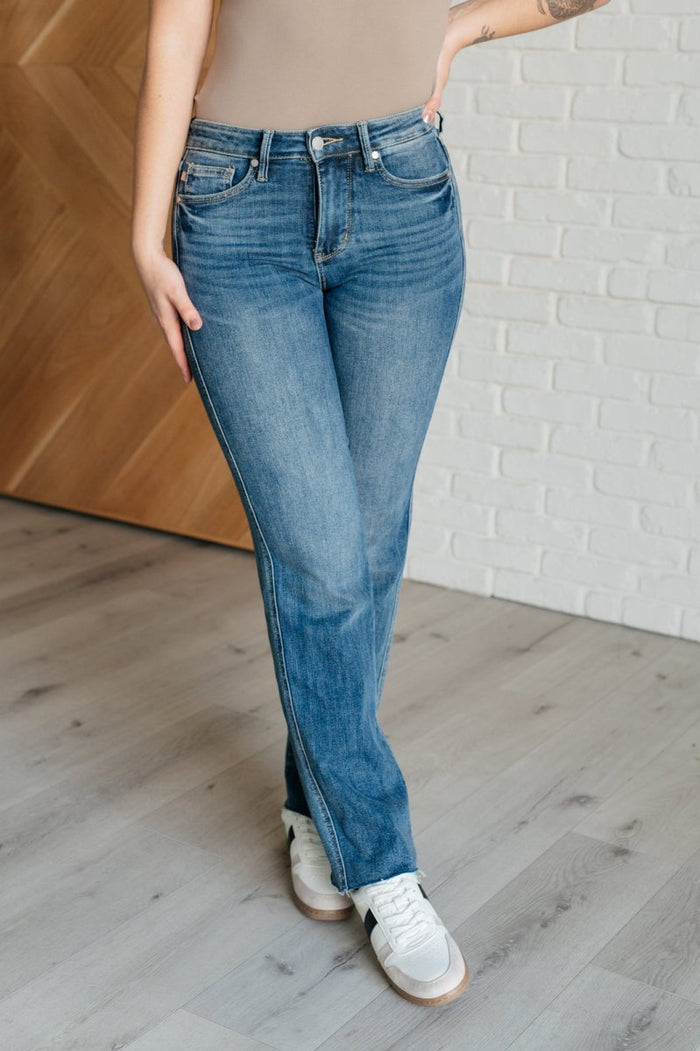 Anita Mid Rise Control Top Straight Jeans