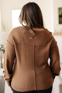 Back to Life V - Neck Sweater in Mocha