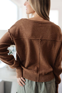 Back to Life V - Neck Sweater in Mocha