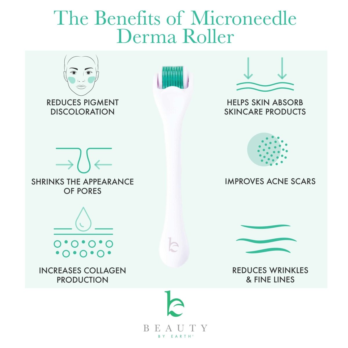 Beauty By Earth Derma Roller Micro needling Face Roller