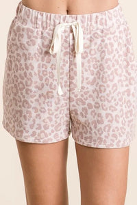 BiBi Leopard Terry Shorts With Drawstring - Minnie's Treasure Boutique