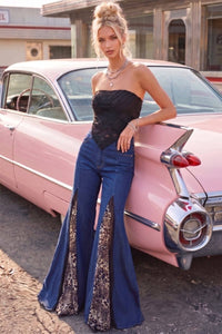 Black Lace Bandana Smocked Tube Top