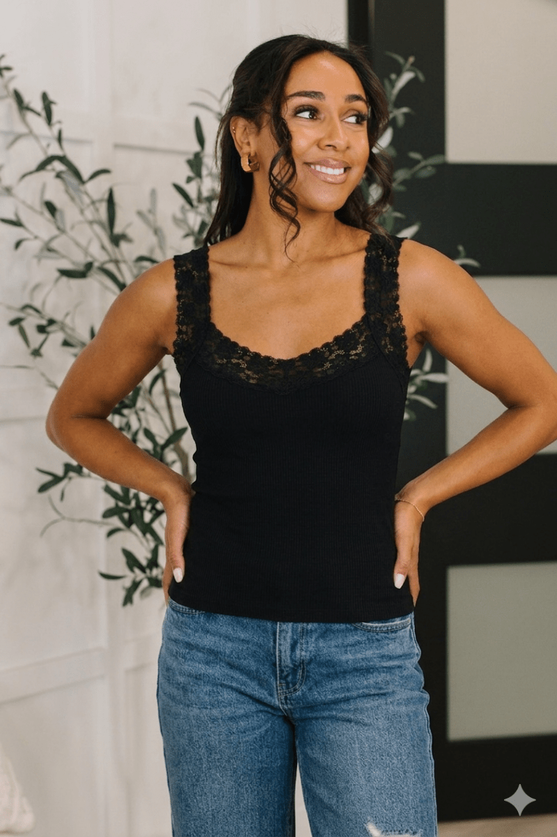 Black Ribbed Lance Trim Tank