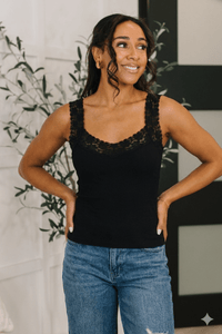 Black Ribbed Lance Trim Tank