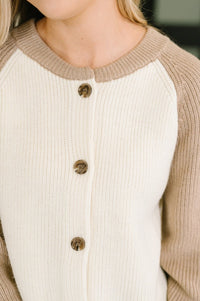 Block Button Down Cardigan