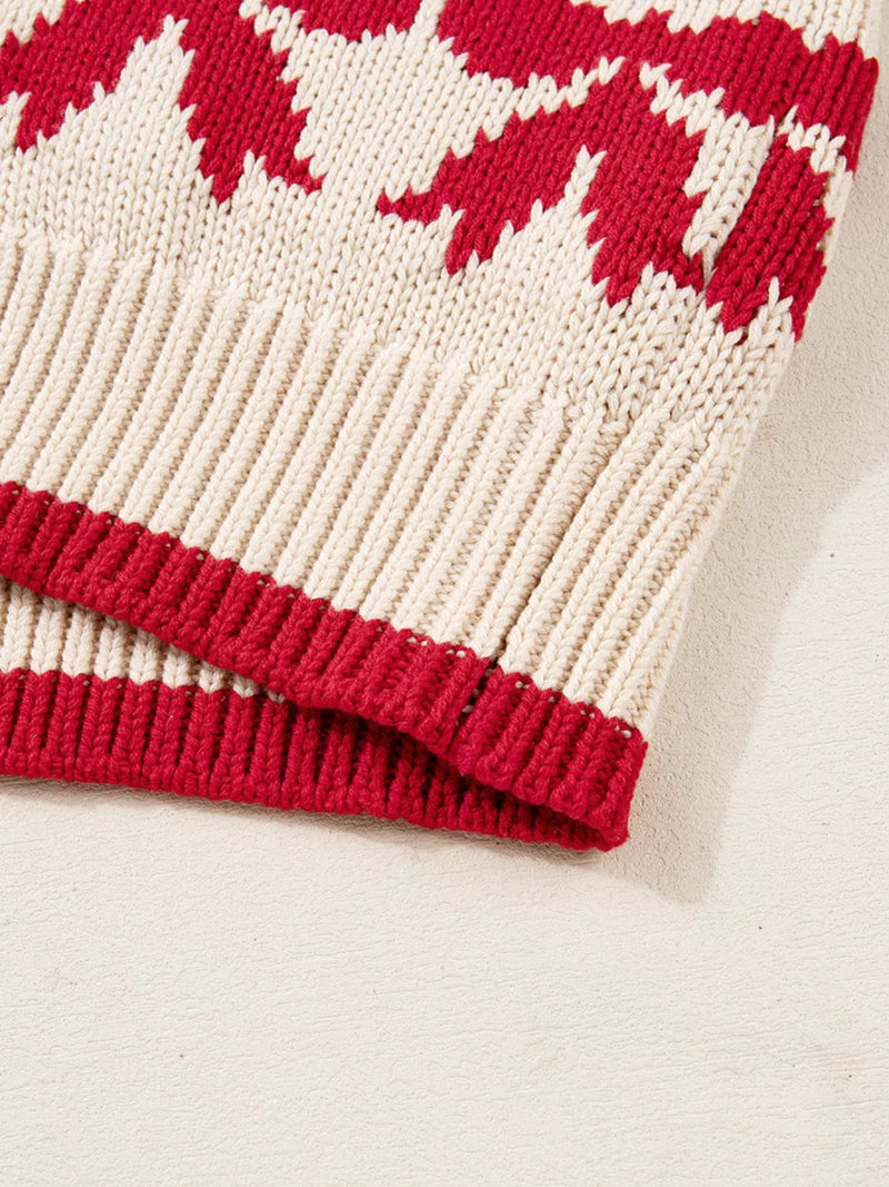 Bow Pattern Textured Open Front Cardigan