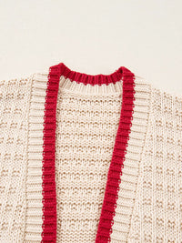 Bow Pattern Textured Open Front Cardigan