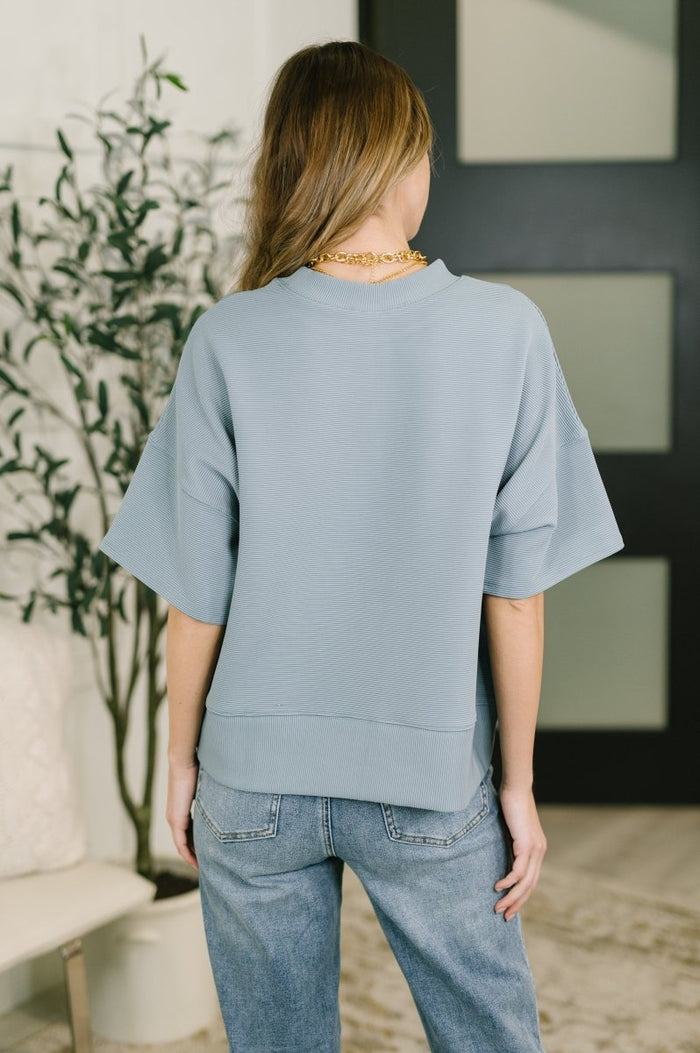 Boxy Top in Blue Grey