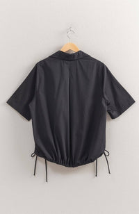 Bubble Hem Relaxed Fit Shirt In Black