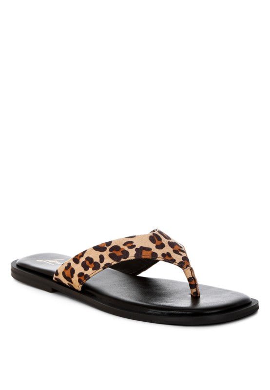 Buchi Animal Print Thong Flats