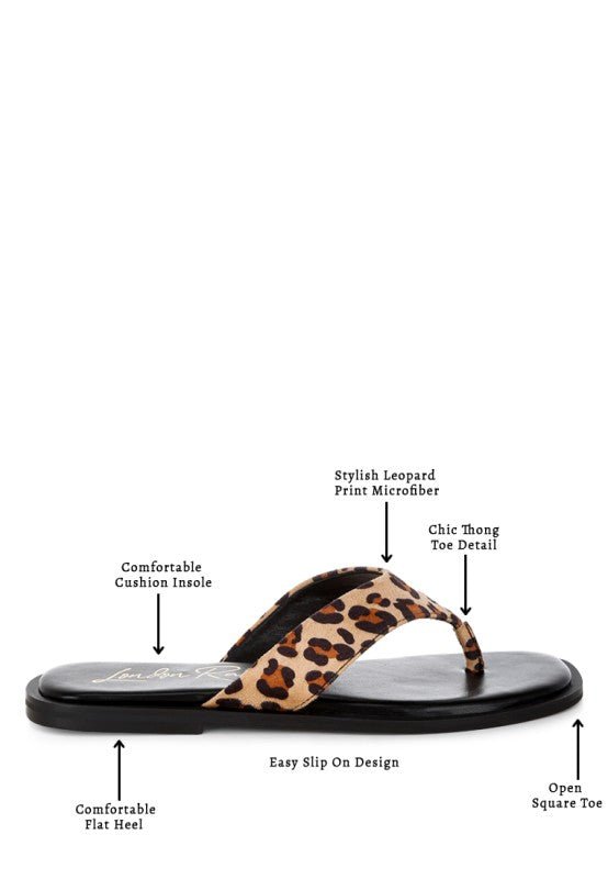 Buchi Animal Print Thong Flats