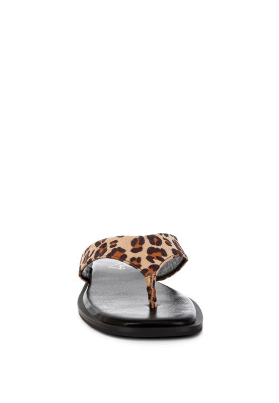 Buchi Animal Print Thong Flats