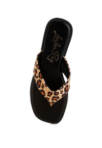 Buchi Animal Print Thong Flats