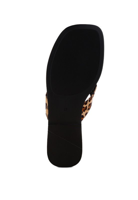 Buchi Animal Print Thong Flats