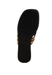 Buchi Animal Print Thong Flats