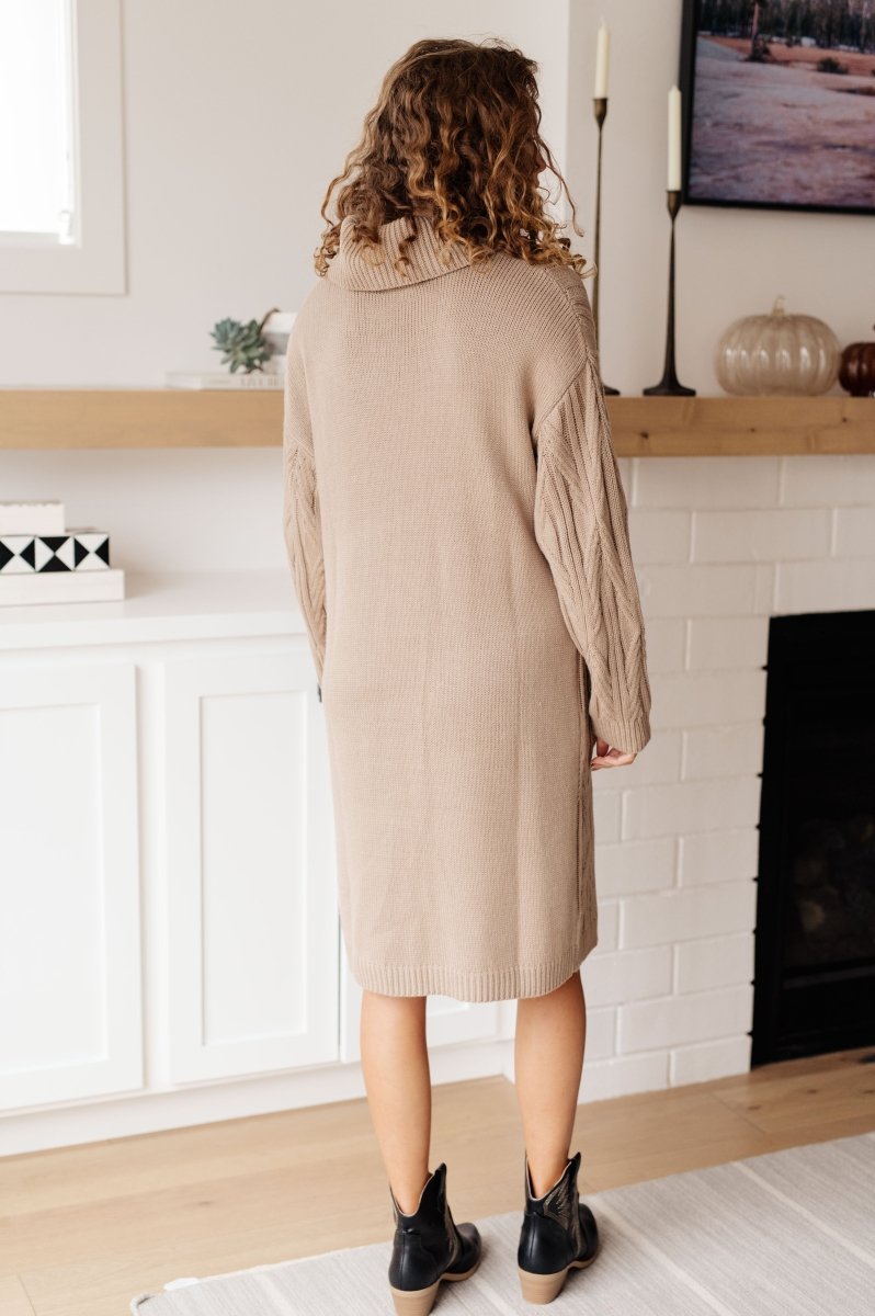 Bundled Turtleneck Sweater Dress