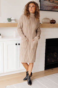 Bundled Turtleneck Sweater Dress