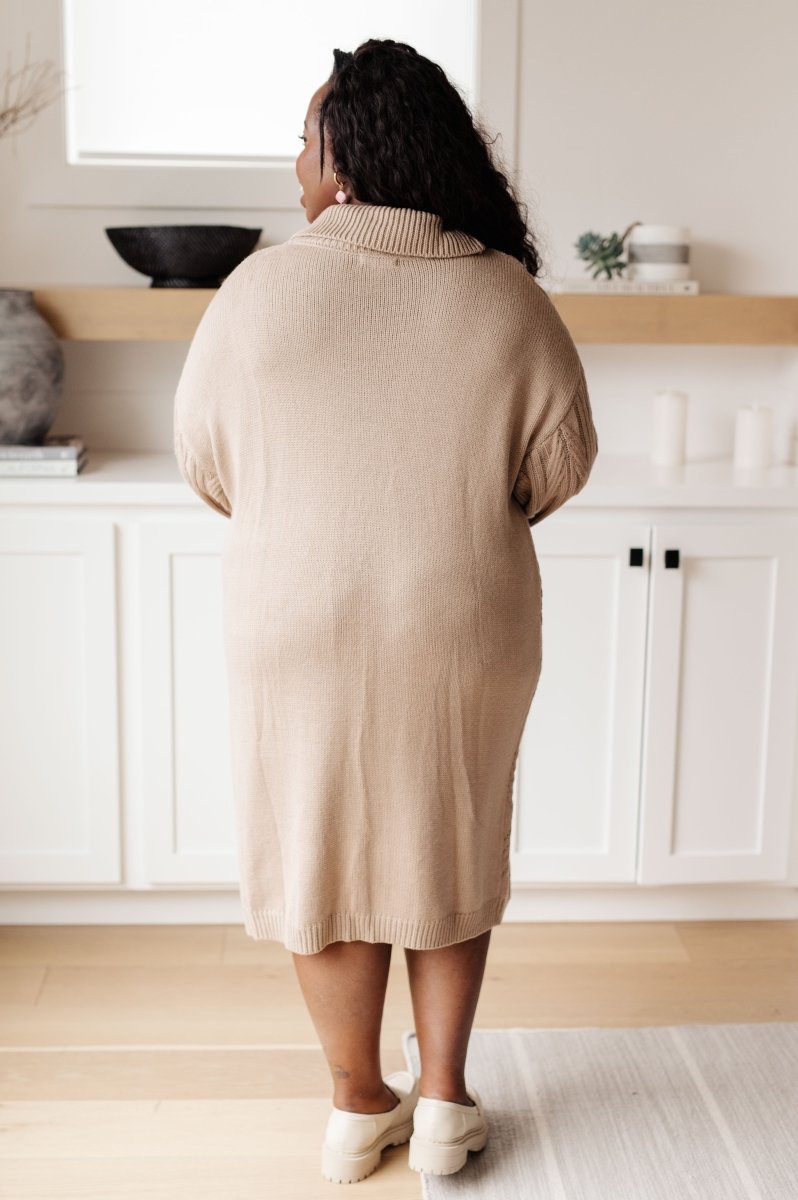 Bundled Turtleneck Sweater Dress