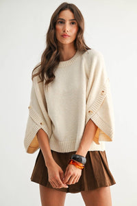 Camellia Button Sleeve Pullover